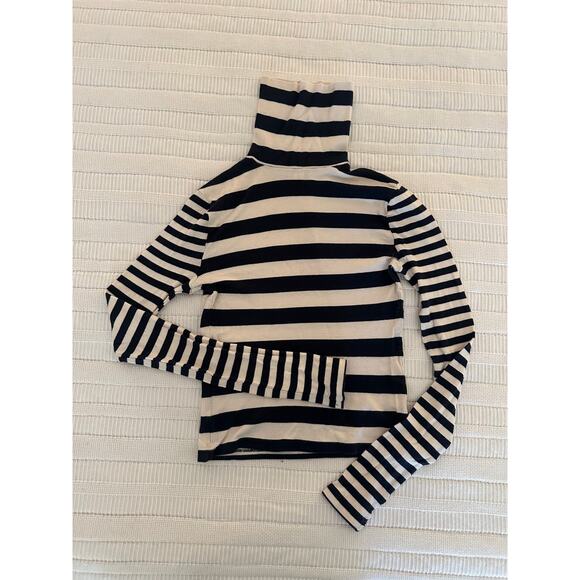Madewell XXS Striped Ribbed Turtleneck - Picture 1 of 3